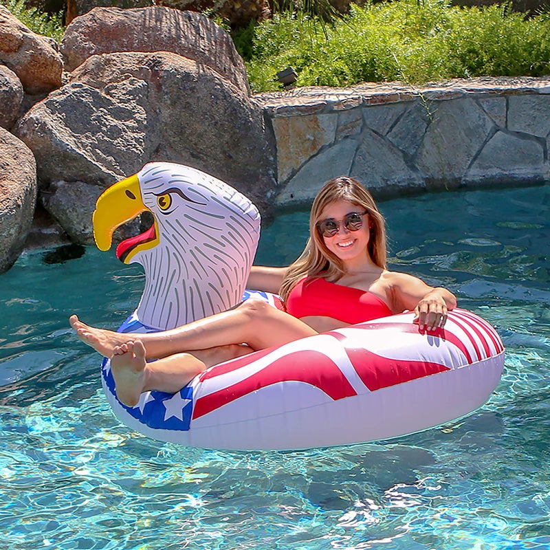GoFloats American Eagle Party Tube Inflatable Raft, Float In Style (for Adults and Kids) - Image 3